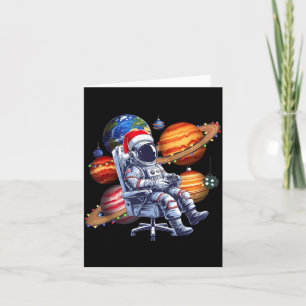 Grappige astronaut kerst ruimte lichten Sinterklaa Kaart