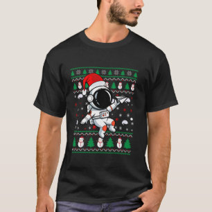 Grappige Astronaut Lelijke Kerstman Hoed Space Son T-shirt