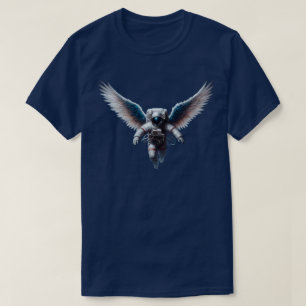 Grappige astronaut met engelenvleugels in de ruimt t-shirt