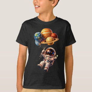 Grappige astronaut planeten kinderen astronomie ru t-shirt