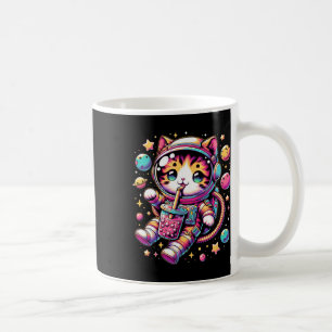 Grappige Astronaut Space Kawaii Boba Tea Cat Koffiemok