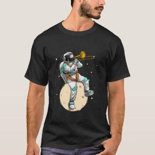 Grappige astronaut trombone kunst voor mannen vrou t-shirt