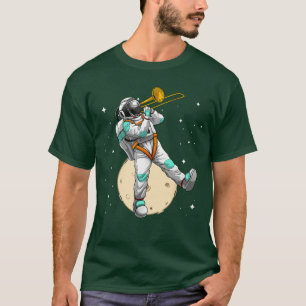 Grappige Astronaut-trombone Kunst voor Mannen Vrou T-shirt