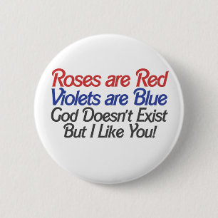 Grappige atheïstische Valentijnsdag Humor Ronde Button 5,7 Cm