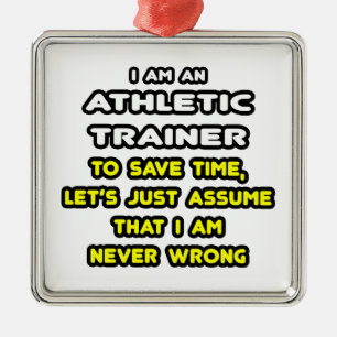 Grappige atletische trainer T-shirts Metalen Ornament