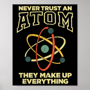 Grappige Atoom Kunst Mannen Vrouwen Stem Molecuul Poster