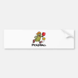 Grappige Augurk die Pickleball Speelt Bumpersticker