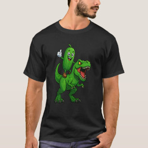 Grappige Augurk Dinosaurus Trex Komkommer Vegan Jo T-shirt
