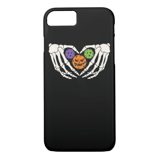 Grappige augurk Halloween Skelet Handen Hart Pompo Case-Mate iPhone Case (Achterkant)