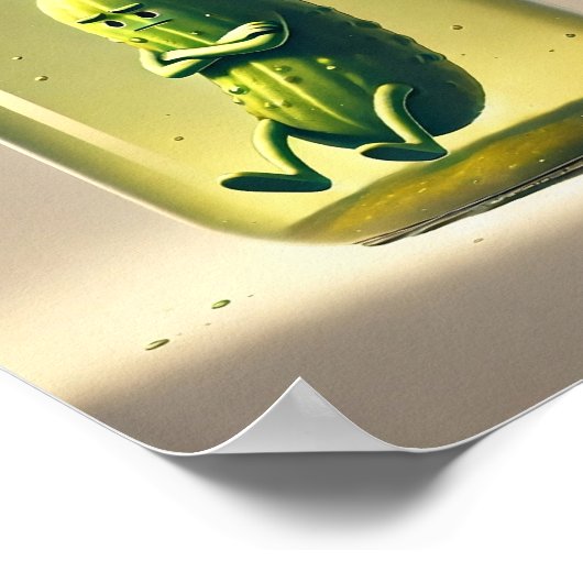 Grappige augurk in een potje Art Print Retro Keuke (Hoek)