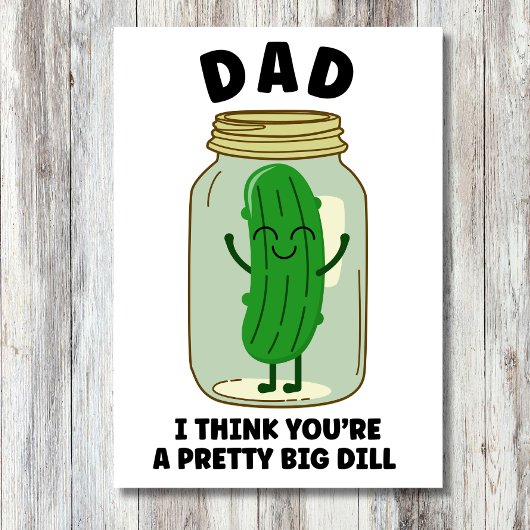 Grappige augurk in pot Vaderdag grap vadergrap Feestdagen Kaart