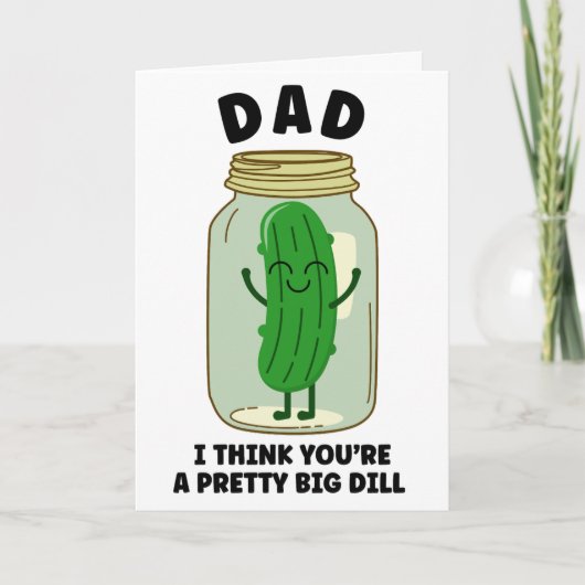 Grappige augurk in pot Vaderdag grap vadergrap Feestdagen Kaart (Voorkant)