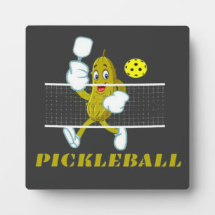 Grappige Augurk Speelt Pickleball Fotoplaat
