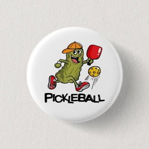 Grappige Augurk Speelt Pickleball Ronde Button 3,2 Cm