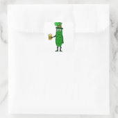 Grappige augurk St. Patrick's Day Art Vierkante Sticker (Tas)