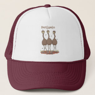 Grappige Australische emoe trio cartoon illustrati Trucker Pet