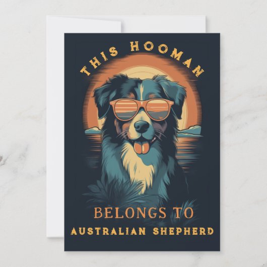 Grappige Australische Herder Hond Ouder Gepersonal Aankondiging (Voorkant)