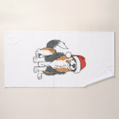 Grappige Australische Herder Kersthond in Santa H Badhanddoek (Badhanddoek)