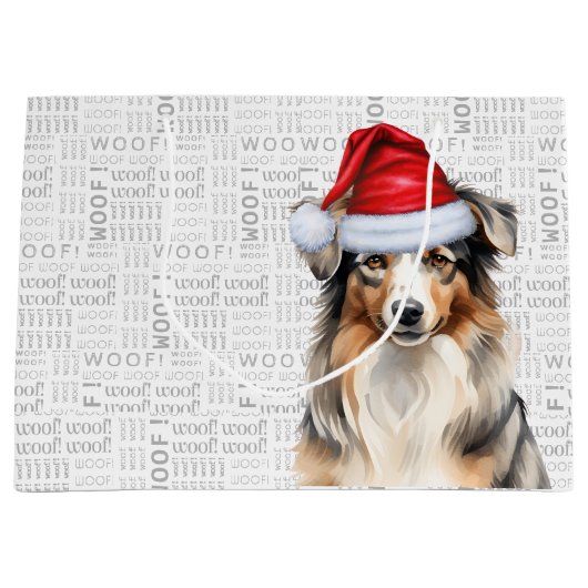Grappige Australische Herder Kerstmis Groot Cadeauzakje (Voorkant)
