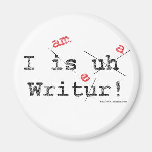 Grappige Auteur Slecht Grammatica Schrijver Motto Magneet
