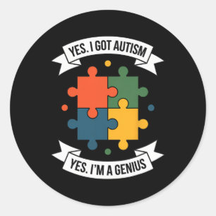 Grappige Autisme Bewustzijn Kinderen Autistisch Pu Ronde Sticker