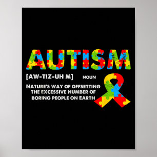 Grappige Autisme Definitie - Autisme Bewustzijn Ma Poster