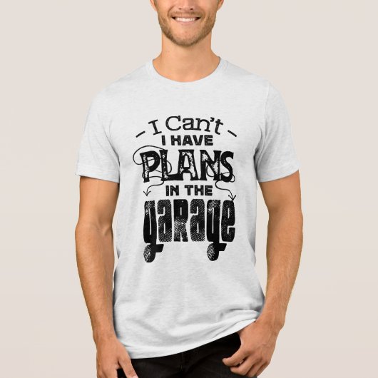 Grappige Auto Bike Mechanic Garage Plan  Custom Tri-Blend Shirt (Voorkant)