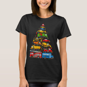 Grappige Auto Kerstboom Kerst Licht Jongens Kinder T-shirt