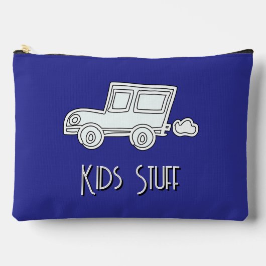 Grappige auto Kinder spullen blauw Etui (Voorkant)