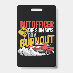 Grappige auto racing burnout drag racing spierauto badge
