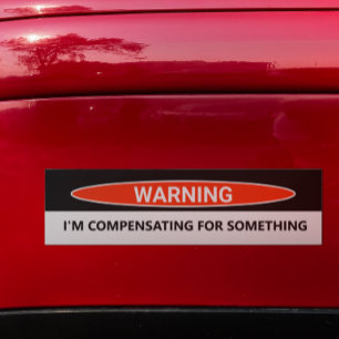 Grappige Auto Waarmee Ik Iets Compenseer Bumpersticker