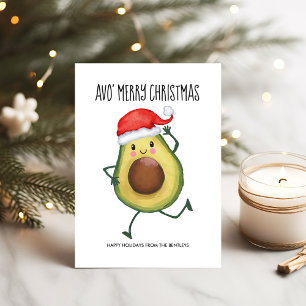 Grappige Avocado Avo Prettig Kerstfeest Feestdagenkaart