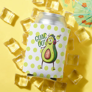 Grappige Avocado muziek hoofdtelefoon Blikjeskoeler