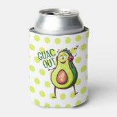 Grappige Avocado muziek hoofdtelefoon Blikjeskoeler (Blikje Voorkant)
