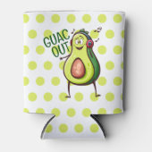 Grappige Avocado muziek hoofdtelefoon Blikjeskoeler (Voorkant)