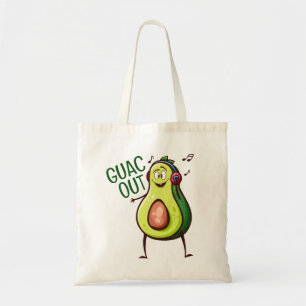 Grappige Avocado Muziek Koptelefoon Tote Bag