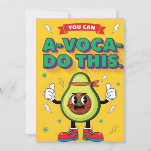 grappige avocado positieve kawaii fruitliefhebber bedankkaart