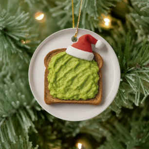 Grappige Avocado Toast – Persoonlijk Kerstcadeau Keramisch Ornament