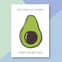 Grappige avocado Vaderdag Kaart