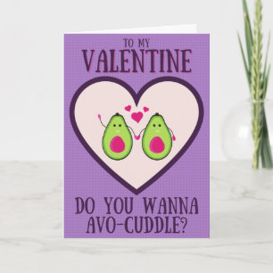 Grappige Avocado Valentijnkaart Kaart