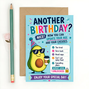 Grappige Avocado Verjaardag Kaart