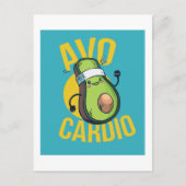 Grappige AVOCARDIO Avocado Oefening Hart Afbeeldin Briefkaart (Voorkant)
