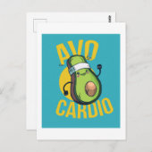 Grappige AVOCARDIO Avocado Oefening Hart Graphics Briefkaart (Voorkant / Achterkant)