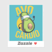 Grappige AVOCARDIO Avocado Oefening Hart Graphics Sticker (Vel)