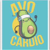 Grappige AVOCARDIO Avocado Oefening Hart Graphics Sticker (Voorkant)