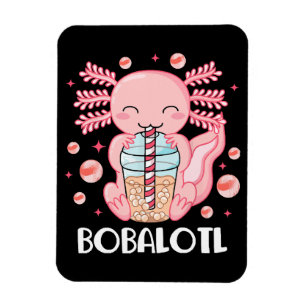 Grappige Axolotl Bubble Tea Magneet