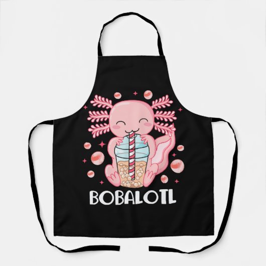Grappige Axolotl Bubble Tea Schort (Voorkant)