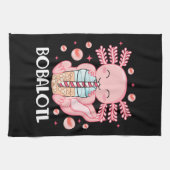 Grappige Axolotl Bubble Tea Theedoek (Horizontaal)