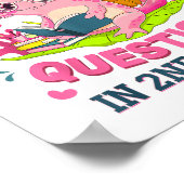 Grappige Axolotl eerste dag van de 2e klas vragen Poster (Hoek)