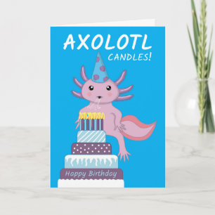 Grappige Axolotl kaarsen verjaardag Kaart